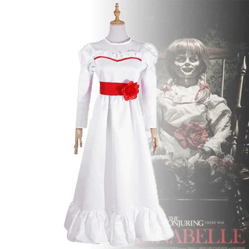 Horror Bride of Chucky Annabelle Cosplay Costume Dress Cos Wigs Conjuring Doll Mask Women Girls Evil Halloween Scary Outfits L250918