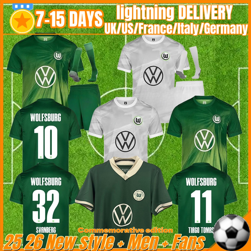 2025 2026 VfL WoLfSbUrG soccer jerseys AMOURA WIND 24 25 26 TIAGO TOMAS WIMMER NMECHA SKOV OLSEN BEHRENS VAVRO Retro 2008-09 Men Uniforms Kids Kits football shirts