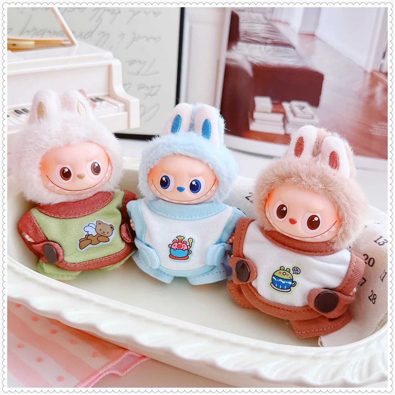 For 10cm Labubu Clothing baby coverall Crawling clothes Labubu Plush Dolls 40 Designer Diy outfit Toy Decoration Accessories C250919