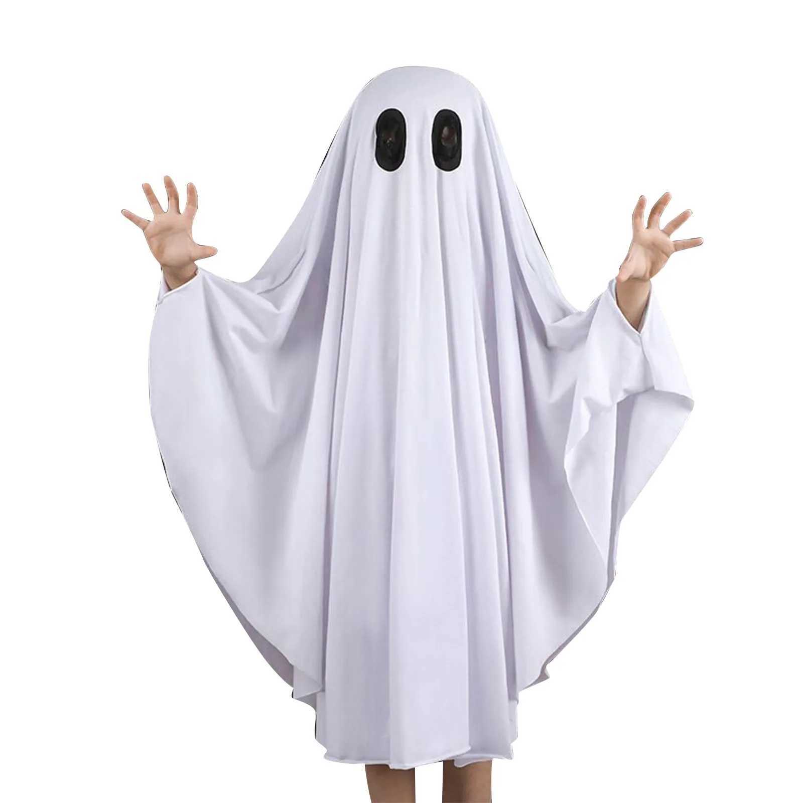 Halloween New Cosplay Costume Horror Fright Ghost Face Black Eye Cloak Adult Children Stage Performance Cosplay Costume L250918