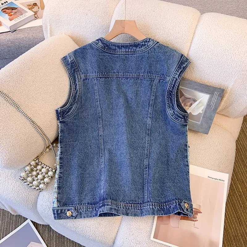 Xiaoxiangfeng Denim Vest Coat Women Spring Autumn Cowboy Sleeveless Jacket 2025 New This Years Popular Waistcoat Female Tops Z250918