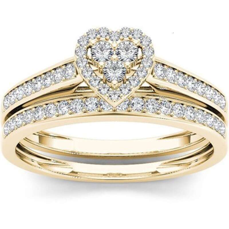 Morning Glory Trendy gold Two-Piece Ring Set Combination Series Hand Jewelry Simple Accessories