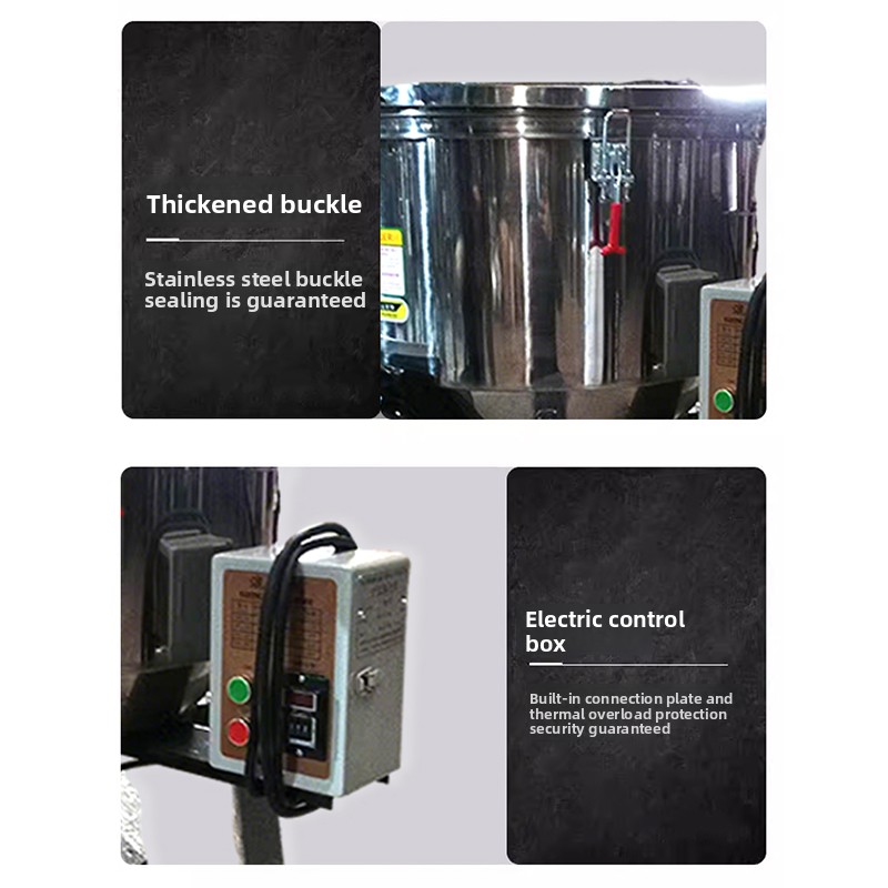 Vertical Color Mixer Machine for Plastic/Particle Mixing, Stainless Steel Industrial Blender with Movable Wheels