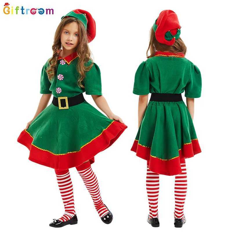 2024 new productsChildren and adults Christmas elf costumes Santa Claus costume sets green elves Halloween cosplay L250918