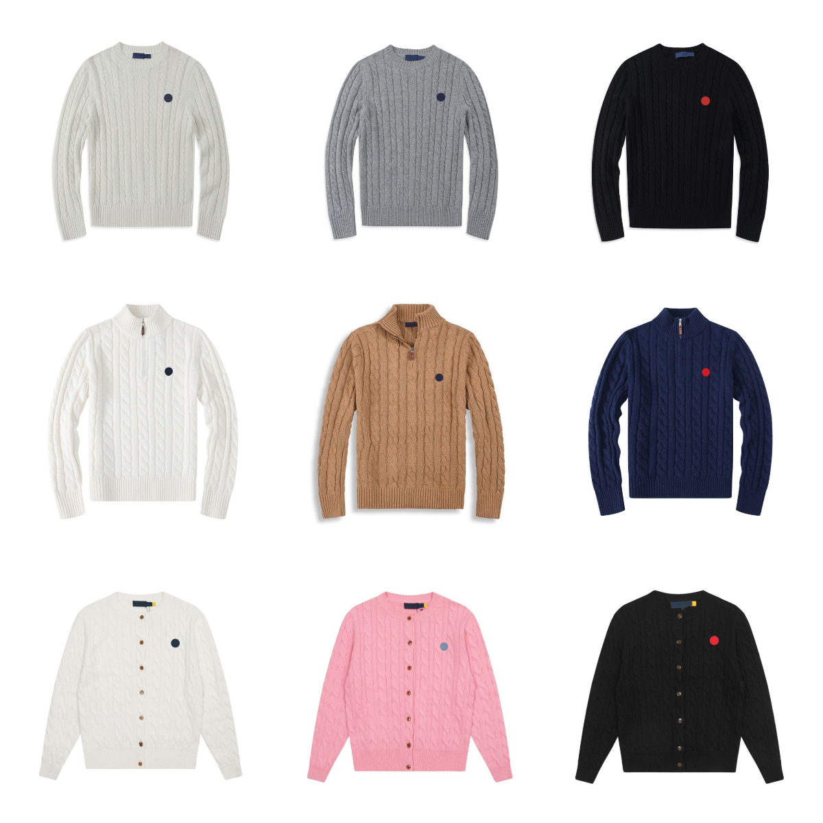 Men's Hoodies Designer Cardigan Man Sweaters Wool Casual Pull Half Zip Women Hoodie Polo Jacket Long Sleeve Sweater Pullover Male Size S-2XL