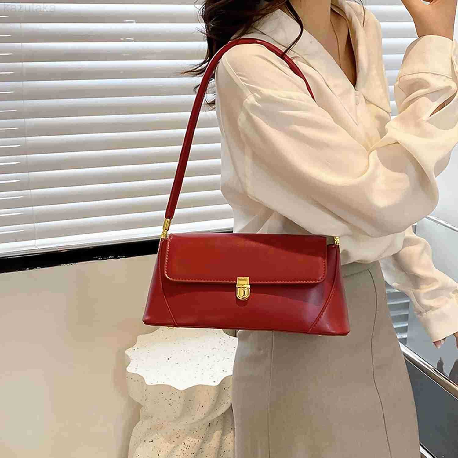 Brown Purses for Women Black Shoulder Purse Vintage Bags Trendy Womens Red Small Tote Handbags Z250919
