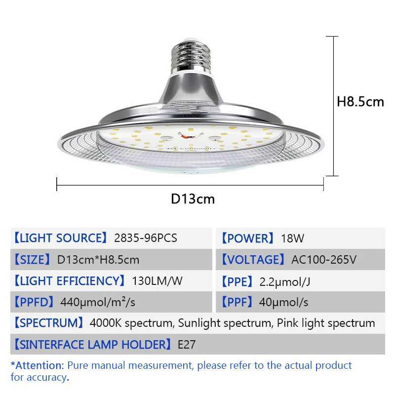 LED Grow Light 18W AC85265V Full Spectrum E27 Sunlike Phytolamp Bulb Plants Flower Greenhouse Tent Hydroponic Plant Growth Lamp C250919