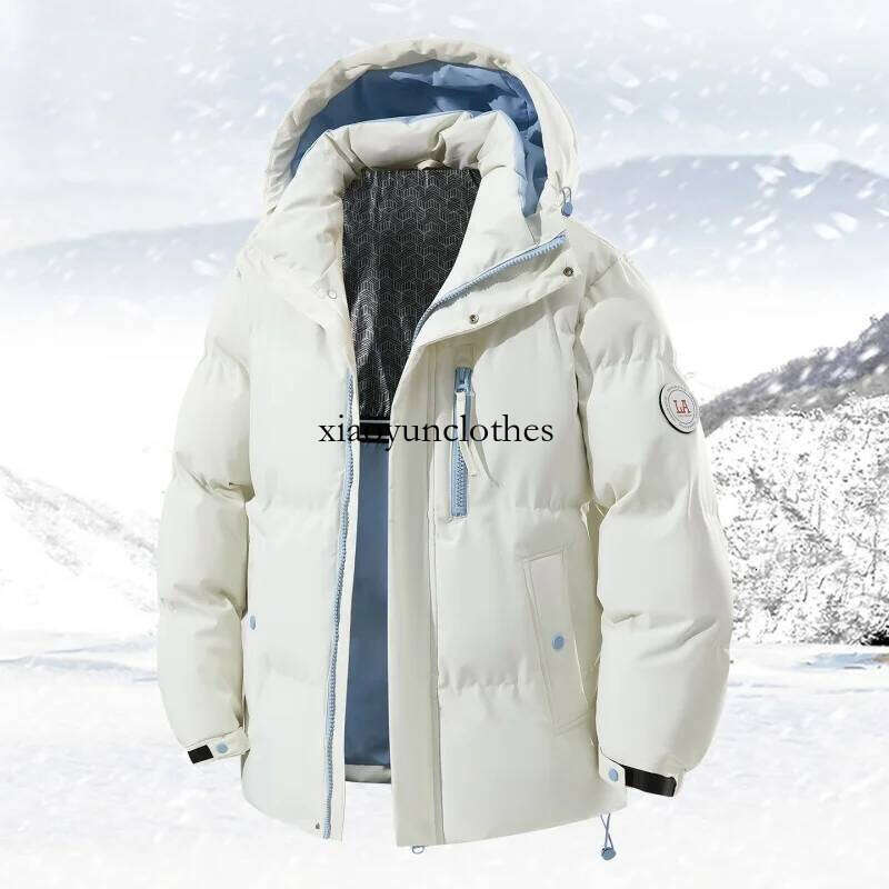 High Quality New Hooded Puffer Jacket Trend Solid Color Short Winter Padded Jackets Windproof Coat Thickened Warm Parkas Men