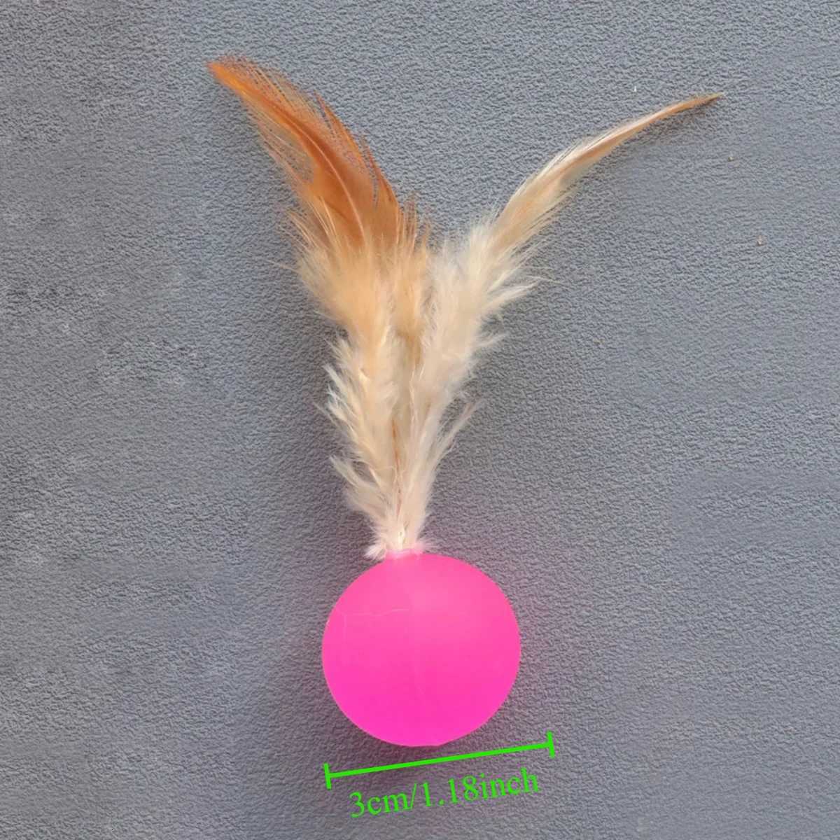 2pcs random color Funny Cat Elastic Ball Toy Interactive Balls Pet Supplies Feather Football Toys Dog Playthings Kitten X250918