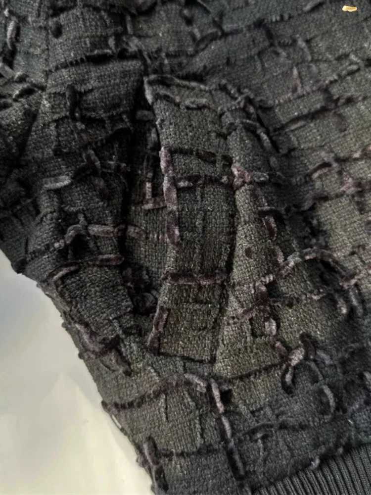 Womans Coat Long Sleeves Textured Short Bomber Jacket Crew Neck Cropped Bomber Jacket Singlebreasted New Female Chic Outerwear Z250918