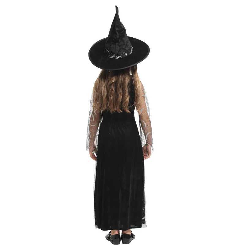 MXL Black Girls Halloween Sorceress Costumes Kids Children Witch Cosplays Purim Carnival Stage Play Masquerade Rave Party Dress L250918