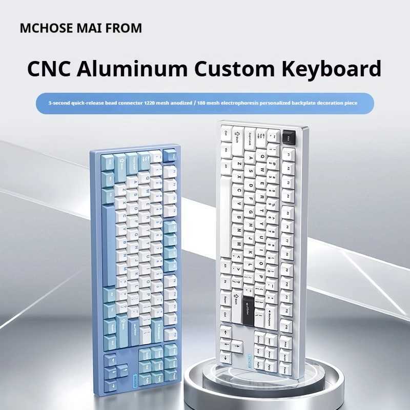 Mchose Gx87 Mechanical Keyboard Aluminum Customized Finished Product Triple Mode Wireless Bluetooth Esports Gaming Keyboard R250919