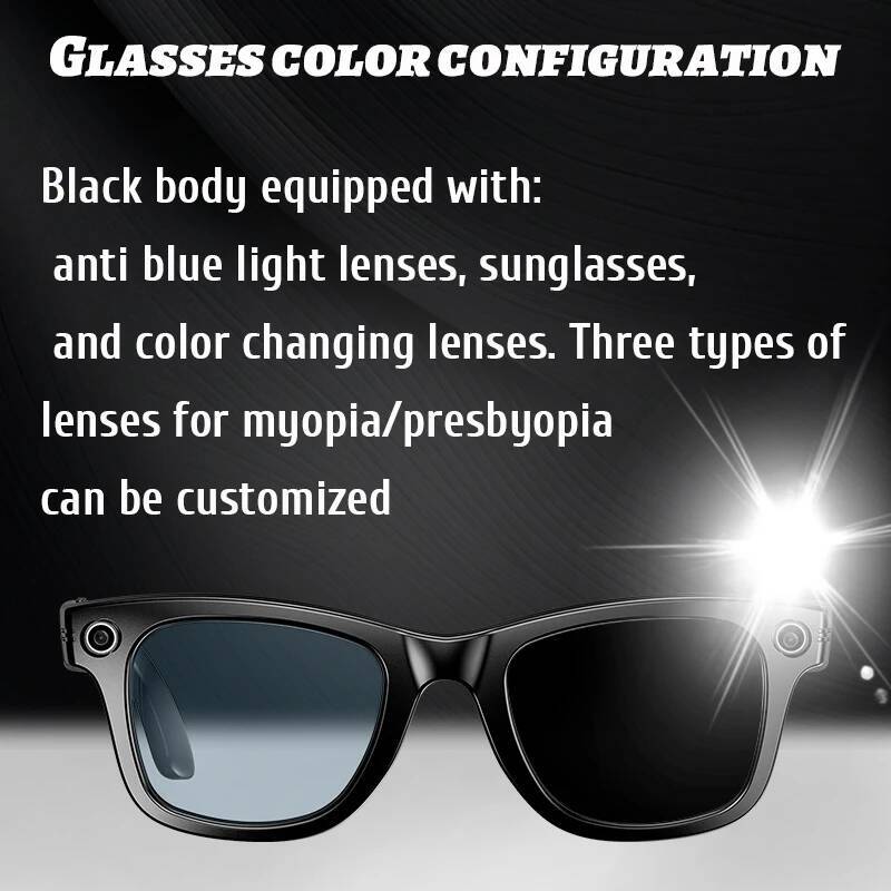 Smart Camera Glasses Video Recording AI Translation Object Recognition Bluetooth Call Music Sunglasses Photochromic Lenses
