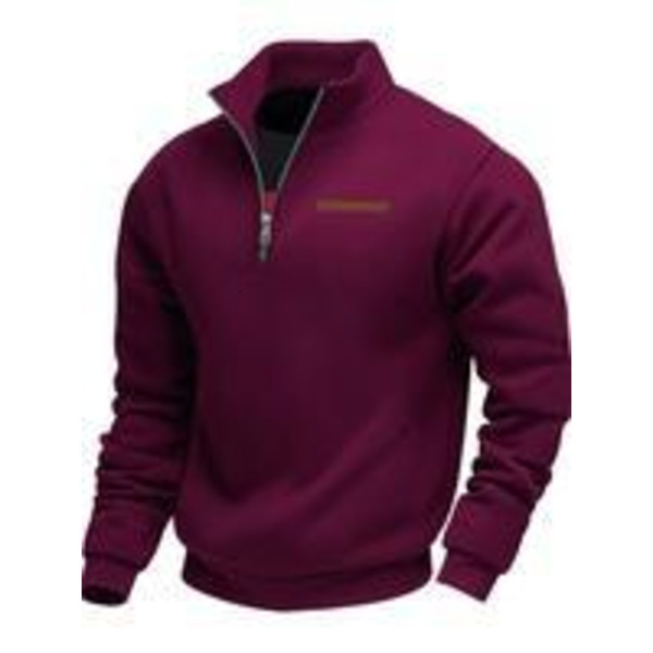 Solid Half Zip Up Sweatshirt, Loose Casual Long Sleeve Pullover Fall & Winter, Men's Clothes for Daily Wear