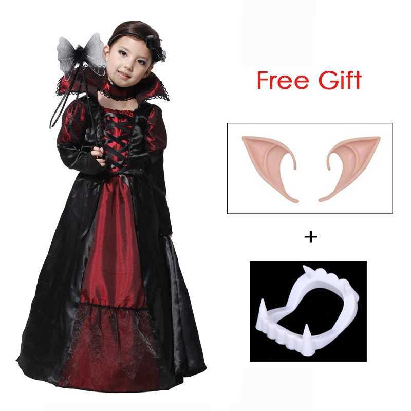 Child Kids Girls Gothic Vampira Vampire Costume Deluxe Victorian Vampiress Costumes Halloween Carnival Party Fancy Dress Umorden L250918