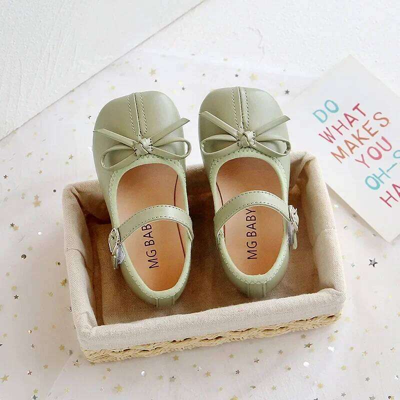 Fashion Mary Janes Baby Butterfly Flats Soft Singe For Kids Girls PU Leather Shoes