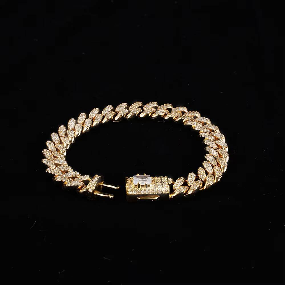 JL Jewelry 12mm 18K Cuban Link Chain Necklace Men Bracelet