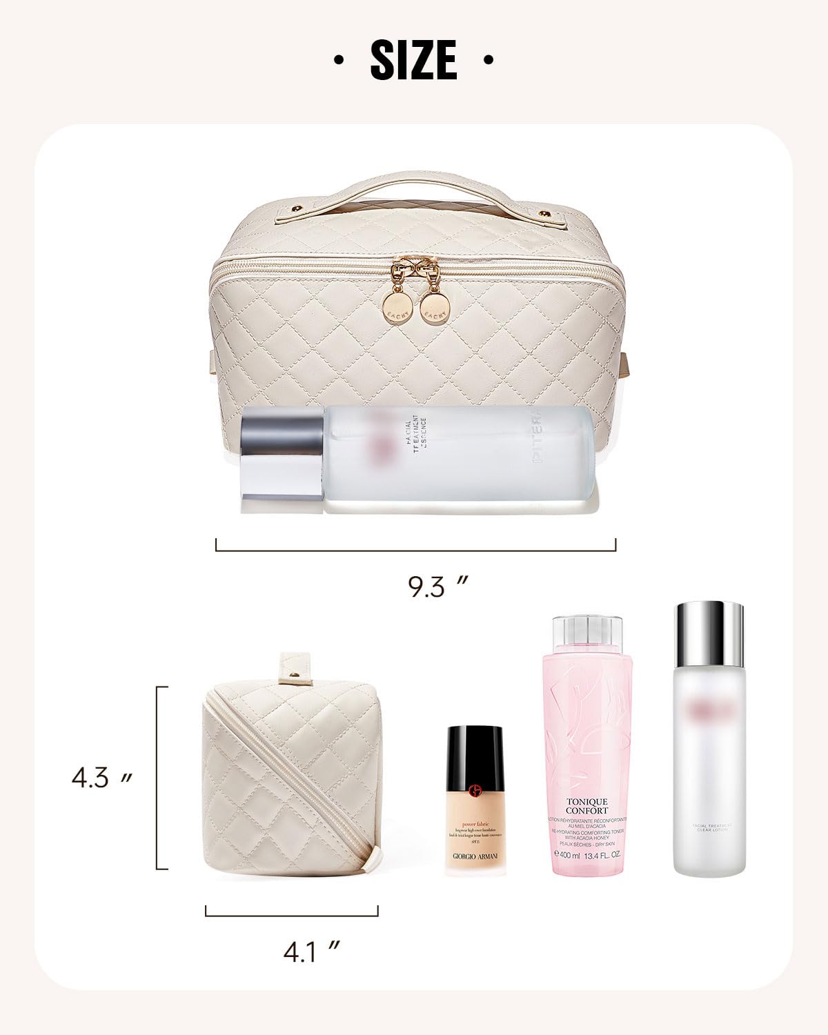 Waterproof Flat Lay Cosmetic Bag Ample Storage Cute Printed Women Travel Makeup Organizer Pouch