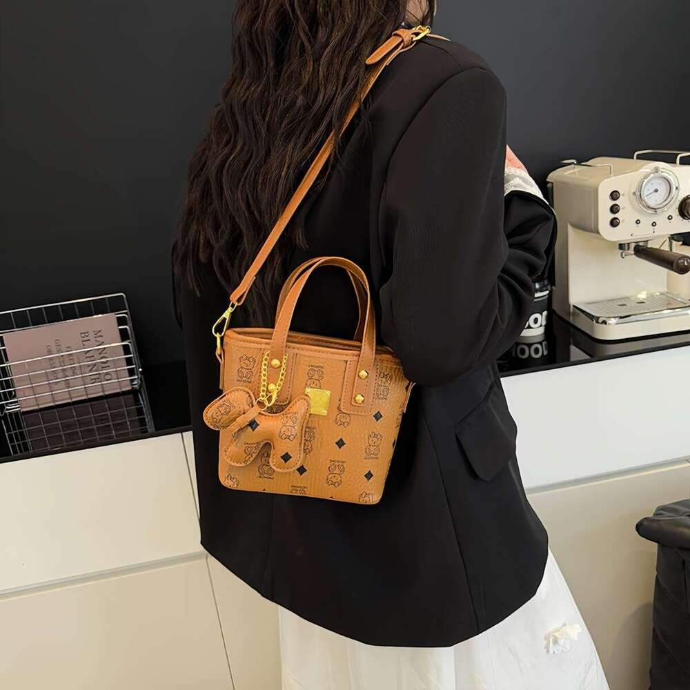 2025 New Women's Casual Printed Basket Bag - Versatile OOTD Crossbody/Shoulder/Handheld with Free Shipping