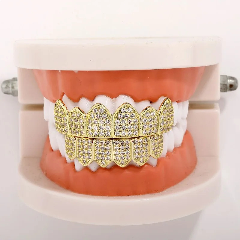 HipHop Teeth Tooth Caps Set Unisex Gold Silver Plated Removable Dental Jewelry Trendy Streetwear Statement Mouth Accessory 250918