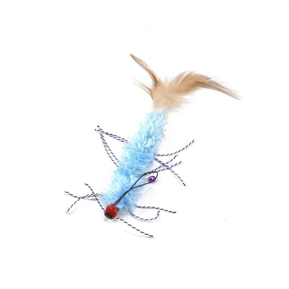 2pcs Random Color Fake Caterpillar Replacement Head Cat Teaser Stick Fun Pet Cat Toy X250918