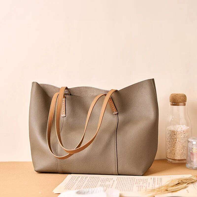 Designer Bag Luxury Bag 100% Genuine Leather Women's Tote Bags Designer Large Capacity Women Shoulder Bag Soft Cowhide Female Handbags 2378
