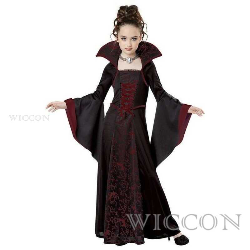Halloween Cosplay Witch Vampire Costume for Kids Girls Disfraz Carnival Dress Up Party Mujer Childrens Performance Clothing L250918