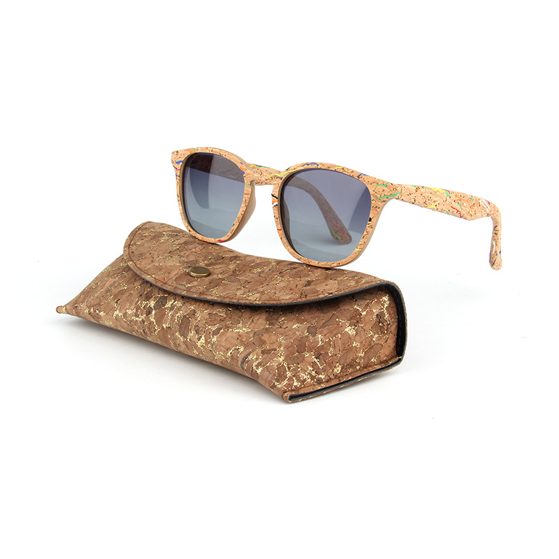 wood grain temples polarized square frame sunglasses with box four colors to choose from trendy uv protection uv400