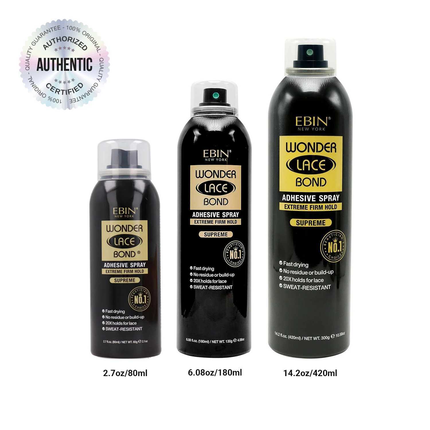 Ebin New York Wonder Lace Bond Adhesive Melting Spray Extreme Firm Hold Supreme Maximum Hold Perfect for Daily Use F250918