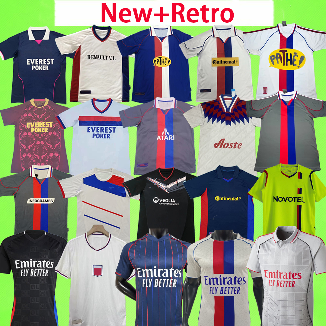NEW + Retro 25 26 27 lyon Soccer Jerseys 2025 2026 2027 football shirt 75 year Player version uniform olympique lyonnais maillot de foot ol 75th 05 06 07 08 09 93 94 95 96 11 12