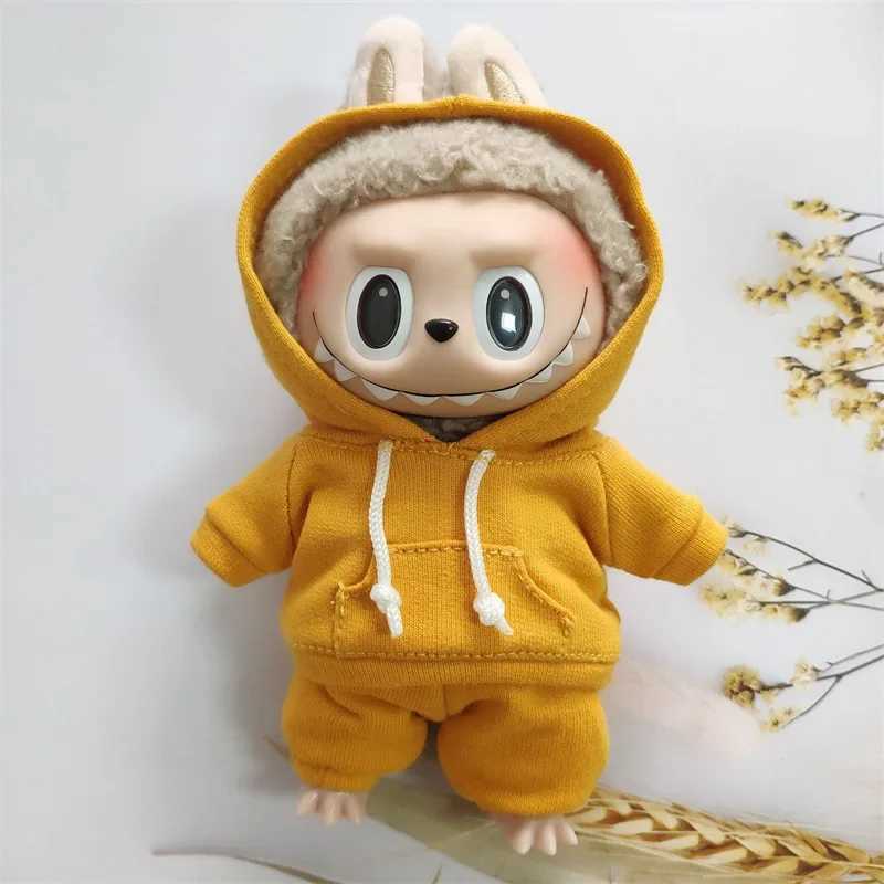17cm Dolls fashion Clothes for Labubu The Monster Outfit Accessories Clothing DIY Kids Gift Girls Hooded Sweatshirt Pants C250919