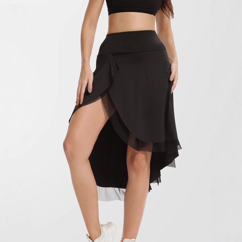 Hot-Selling Irregular High-End Feel Sexy Draped Fashion Half-Length Latin Dance Long Skirt for Women