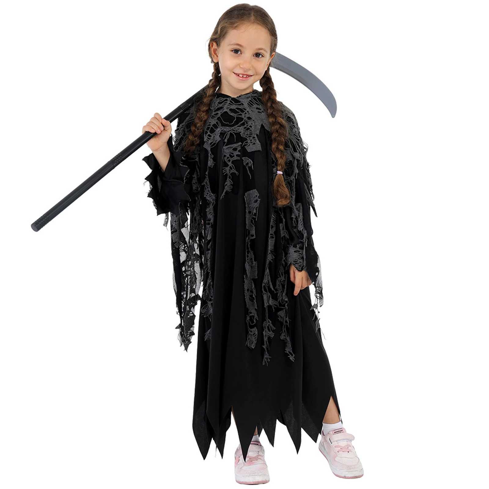 Grim Reaper Cosplay Costume Grim Reaper Black Cloak Sickle Prop Halloween Costume Carnival Party Holiday Gifts L250918