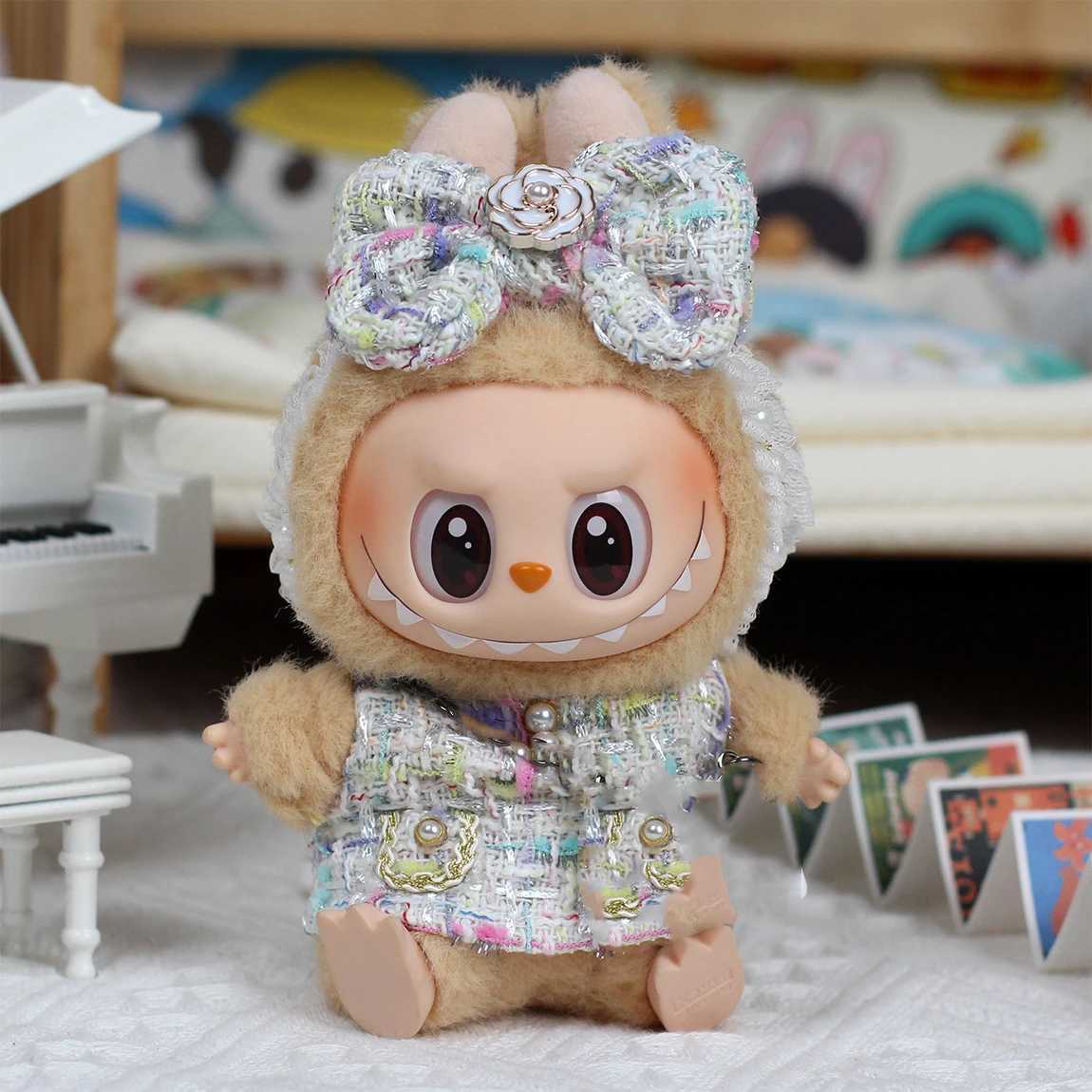 Cute For Labubu Mini DollS Clothes Outfit Accessories For Korea Kpop Exo 1517cm Idol Overalls set Clothing Gift C250919