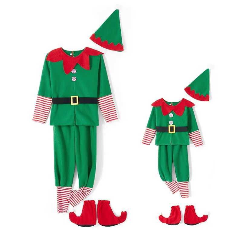 Cute Christmas Elf Cosplay Clothing Girls Boys Santa Party Green Fairy Pixie Suit for Kid and Adult Xmas Family Matching Apparel L250918