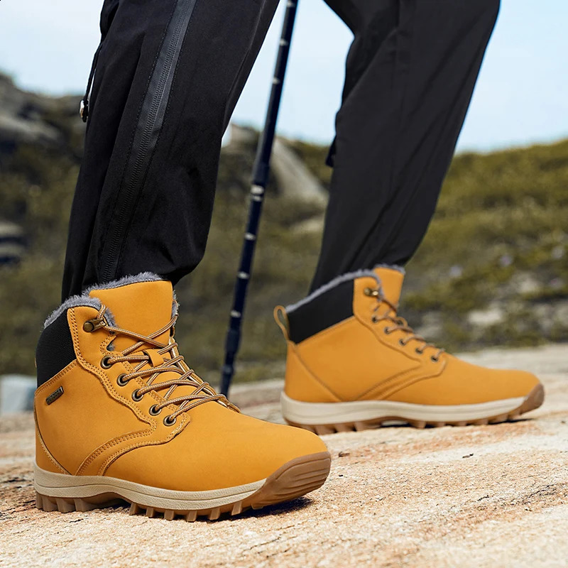 Snow Boots Men Winter Keep Warm Plush Hiking Casual Shoes Mountain y250919
