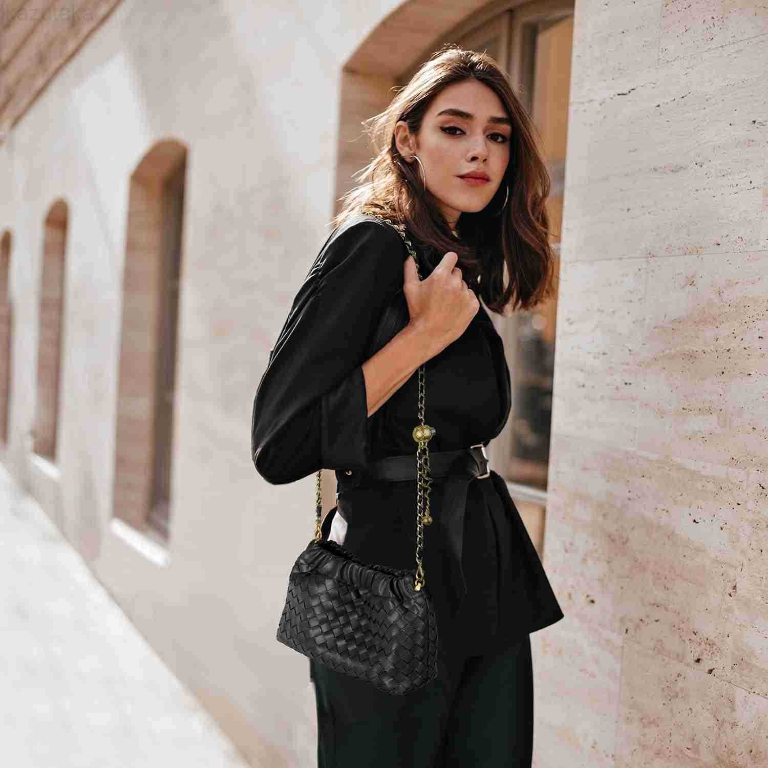 Joryin Woven Womens Crossbody Bag Evening Purse Trendy Dumpling Clutch Hobo Cloud Shoulder Bag Trendy Dumpling Clutch Z250919