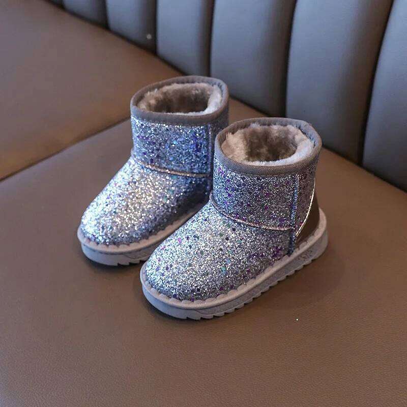 Children Warm Autumn Winter Boys Shoes Fashion Shinny Soft Antislip Girls 25-36 Sport Snow Boots