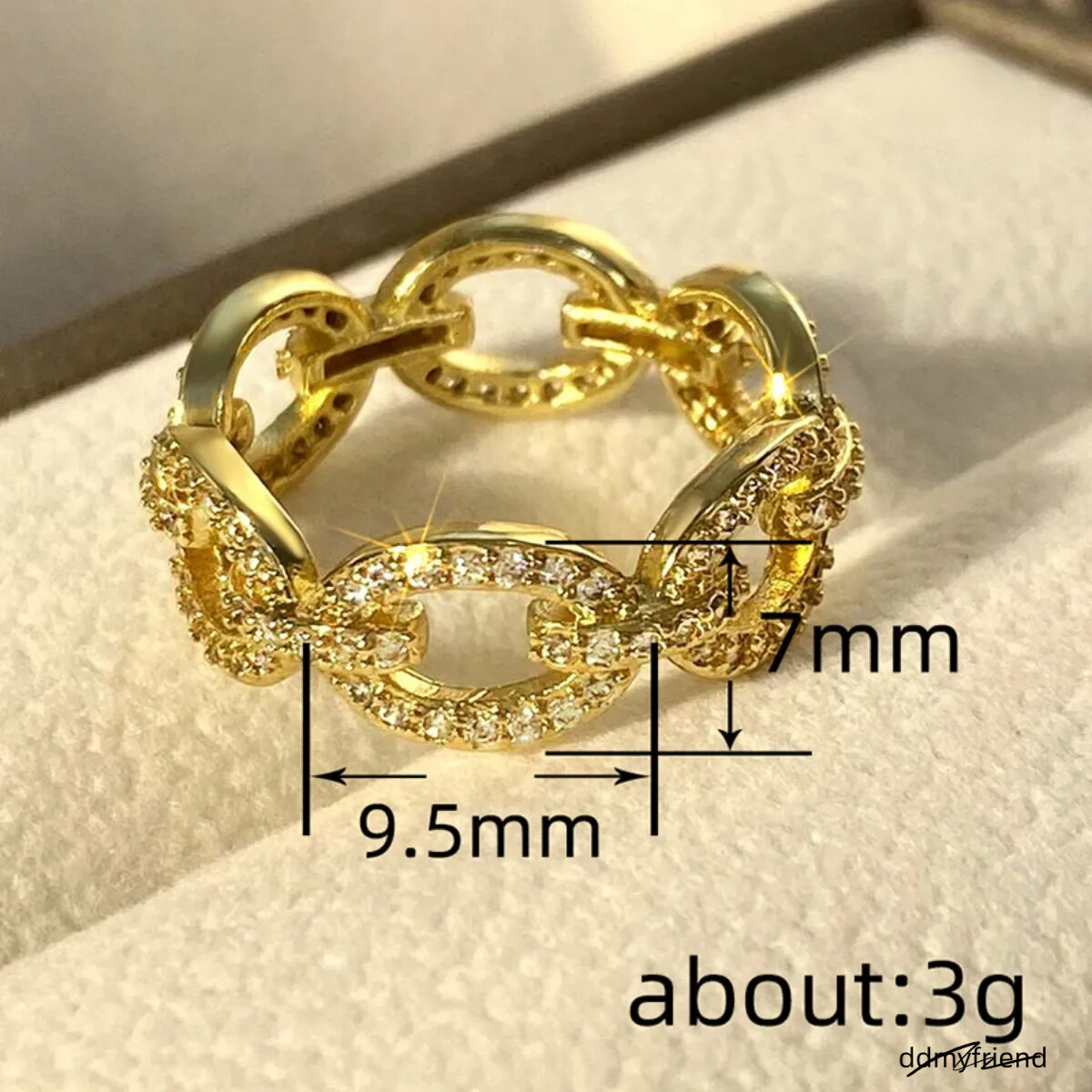 2025 New Round Buckle Micro-Inlay Design Geometric Trendy Style Personalized Cuban Chain Designer Ring ddmyfriend