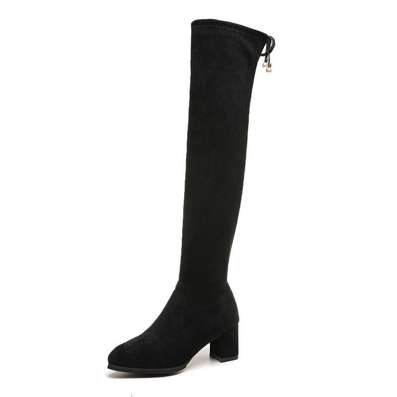 2025 Autumn Winter New Over-the-Knee for Women Suede High Heel Long Korean Style Height Designer Shoe Slimming Plus Size Women's Boots
