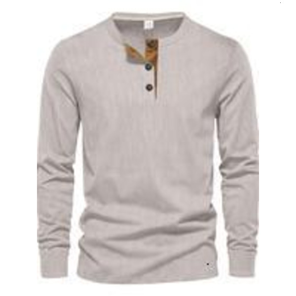 Solid Button Front Corduroy Henley Tee, Loose Casual Long Sleeve Round Neck T-shirt Spring & Fall, Fashion Men's Top for Daily Wear