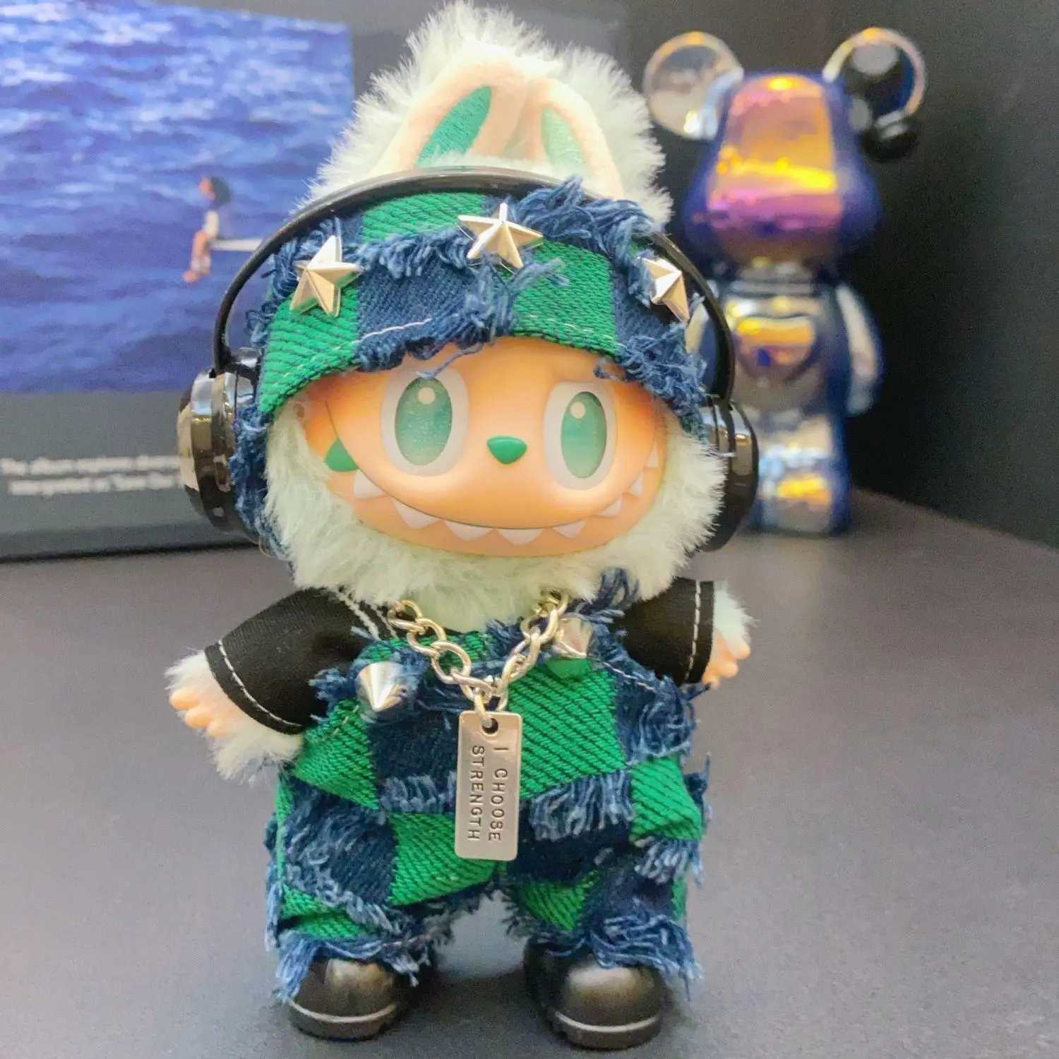 Only Clothes Labubu V1V3 17cm Doll Outfit Only FrontImpact HighEnergy Set Plush Clothes Change Gift C250919