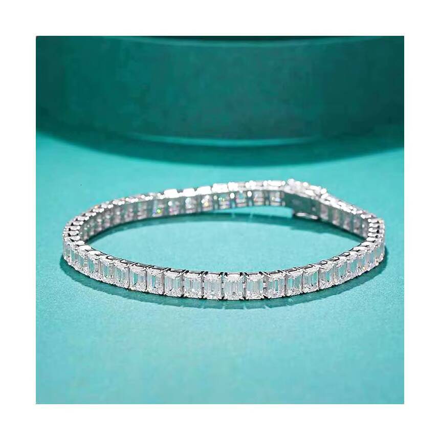 VOAINO 18K 14K 9K Gold Luxury Jewelry Emerald Cutting Women Mens Cuff Tennis Bracelets With Lab Grown Diamonds