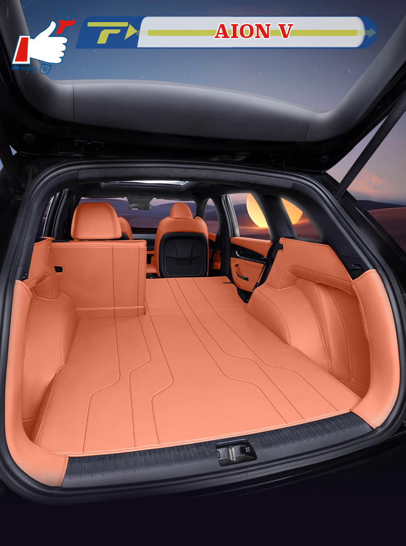 For AION V 2024 Car Trunk Mat Custom Fit Cargo Mat 3D Shaped Trunk Liner XPE Trunk Mat Chair-Back Protection Mat Rear Trunk Full-surrounded Mat