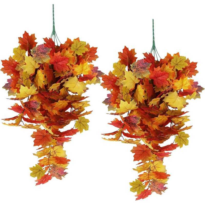 1Pcs Artificial Maple Leaf Garland 75cm Fake Plant Leaves for Home Decor Garden Halloween Thanksgiving Decoration Accessories C250919
