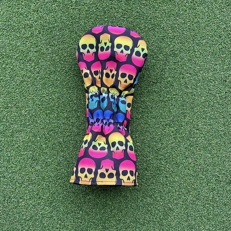 Colored Skulls Canvas Golf Woods Headcovers 135U Covers For Driver Fairway hybird Putter Clubs Heads 250918