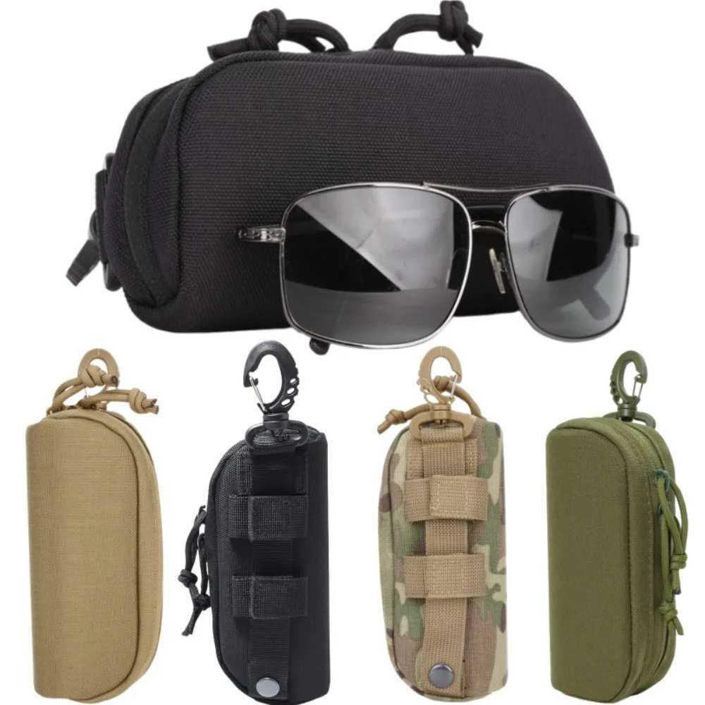 Tactical MOLLE Eyeglass Case Hunting Shockproof Protective Goggles Box Portable Outdoor Sunglasses Carrying Case with Clip J250919