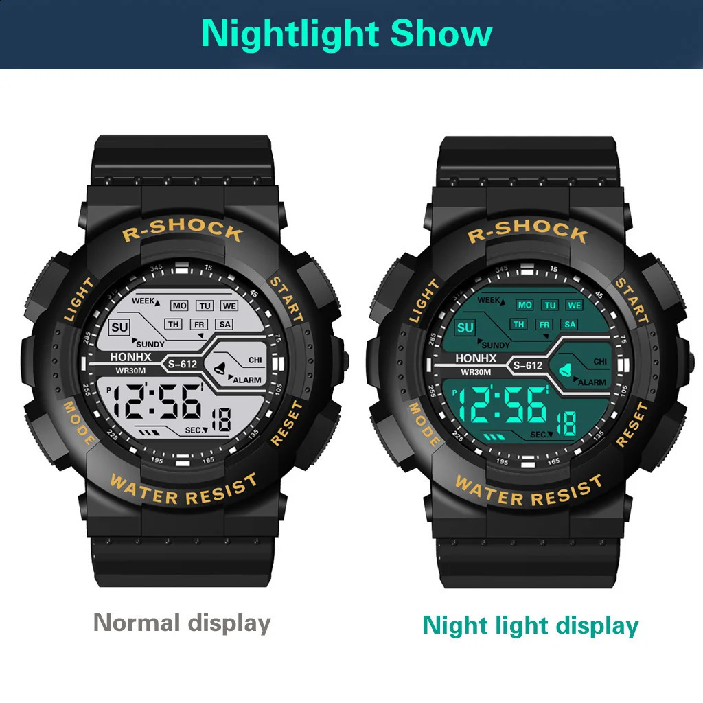 Outdoor Sport Men Watch Multifunction Large Screen LED Electronic Waterproof Luminous Military Digital Wristwatches Reloj Hombre 250918