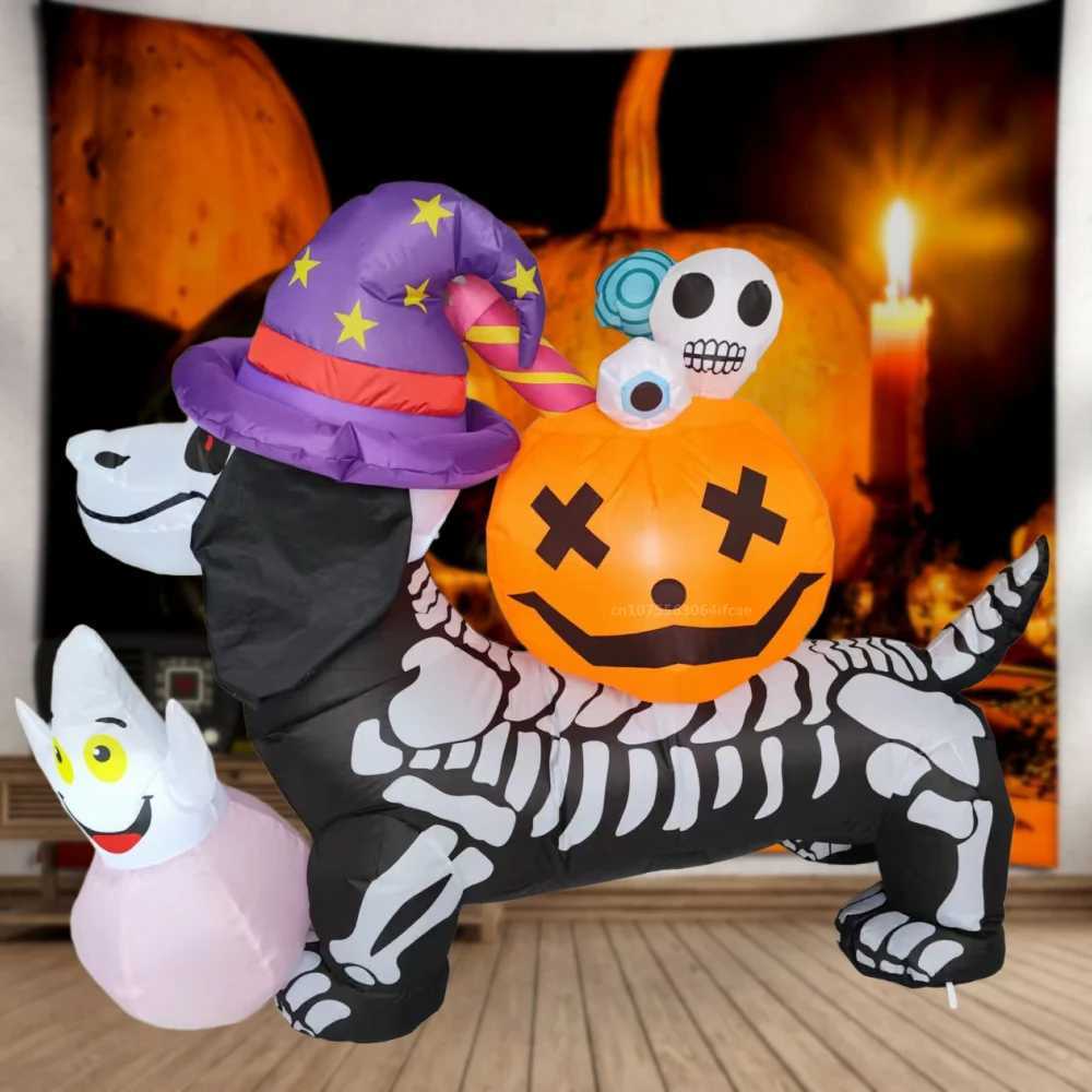15M Long Halloween Inflatables Puppy Pumpkin Decor Buildin LED Outdoor Horror House Yard Garden Props Halloween Party Decor C250919