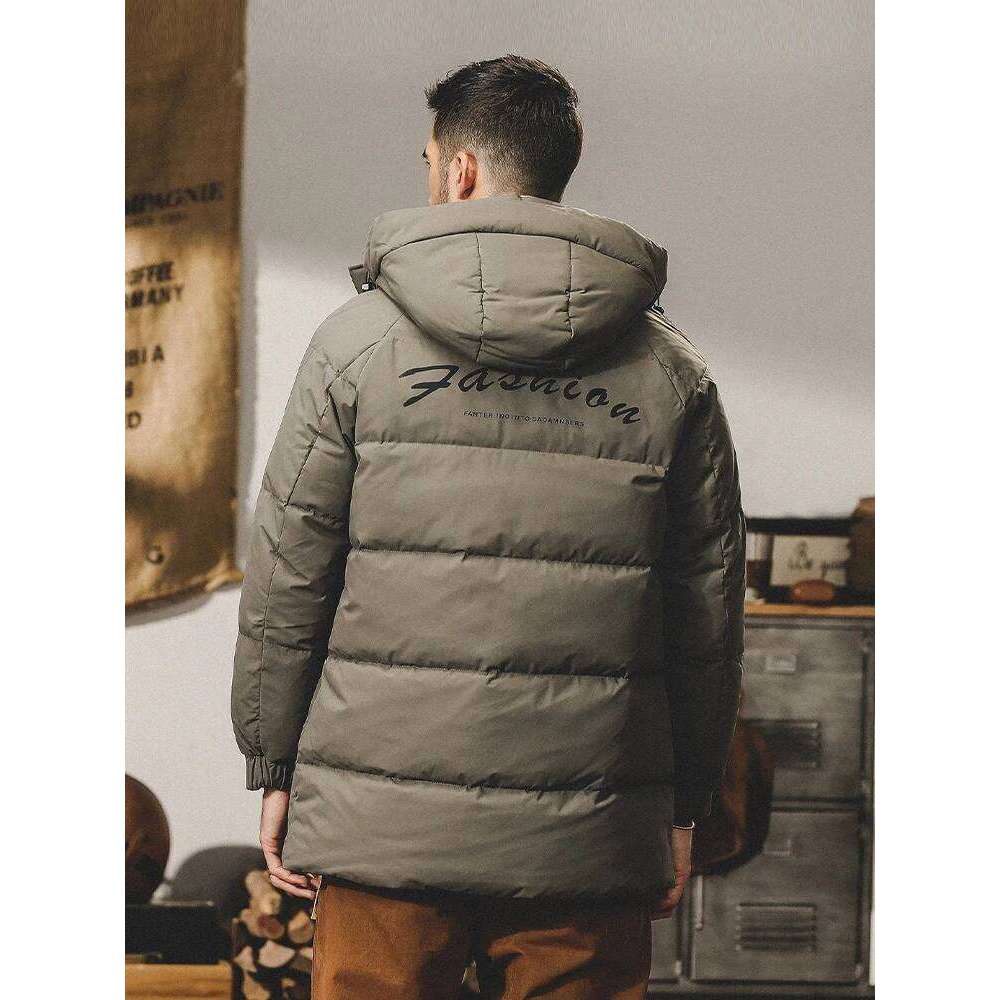 2024 New Men's Winter Fashion Solid Color Jackets Men Thicken Warm Hooded Coats Male Loose White Duck Down Overcoats F652